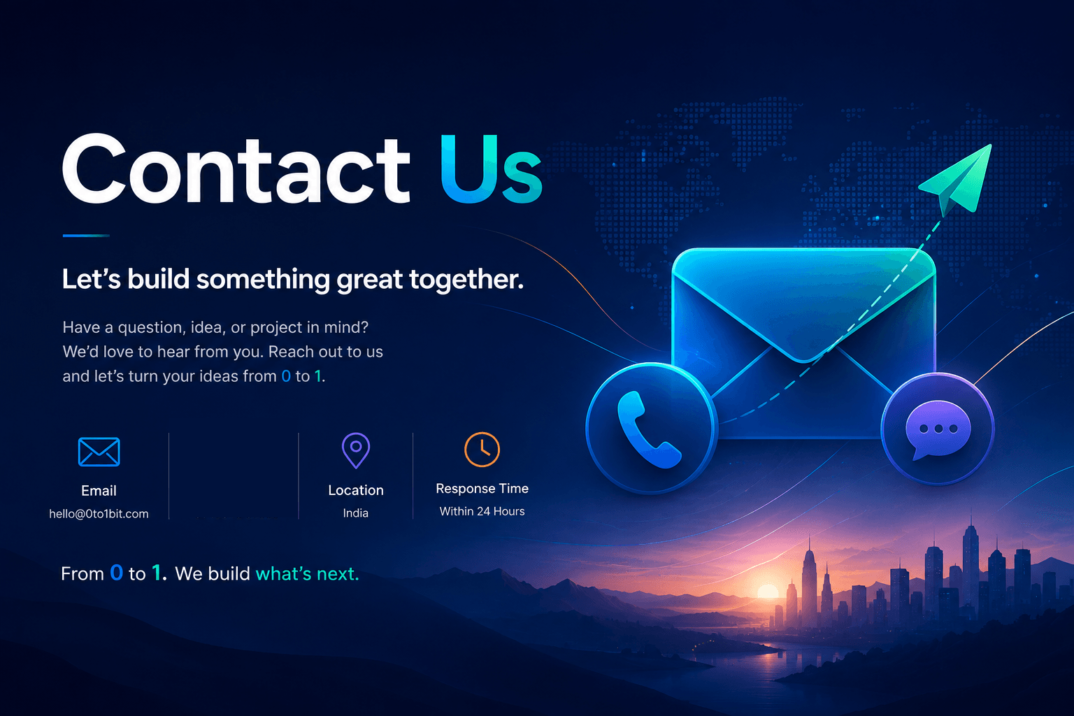 Contact 0to1bit — let's build something great together
