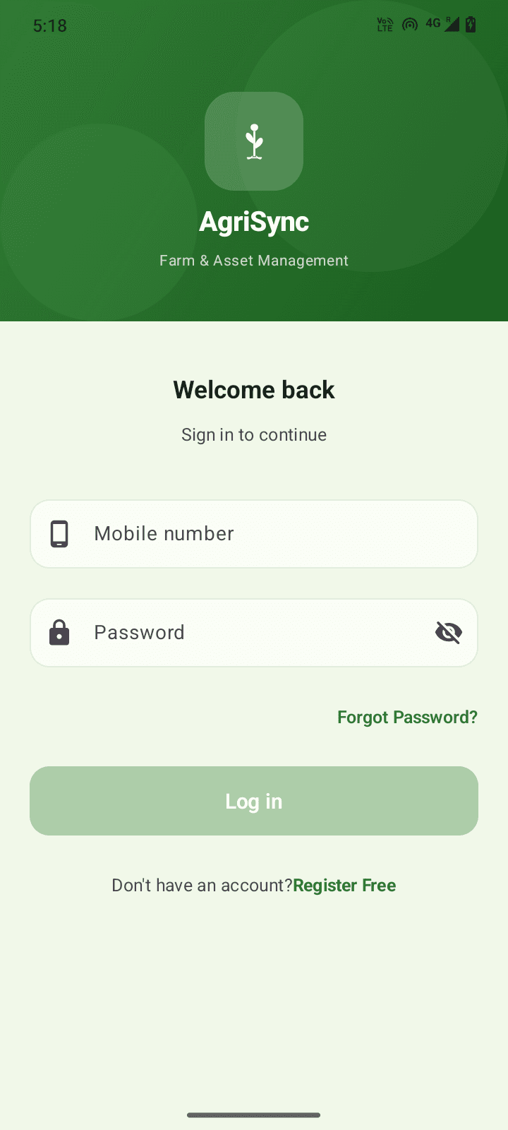 AgriSync — sign in
